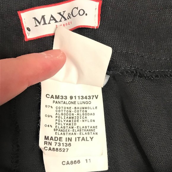 Max & Co. Black Zip Up Chino Trouser Pants Made in Italy Size 10 - Picture 5 of 7